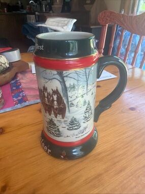 1991 Budweiser Holiday Beer Stein The Season's Best Clydesdale Breweriana